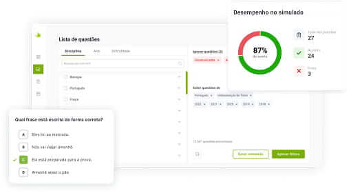 Tela da plataforma Aprovando.me